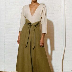 Mara Hoffman green Zip-Front Linen Blend skirt